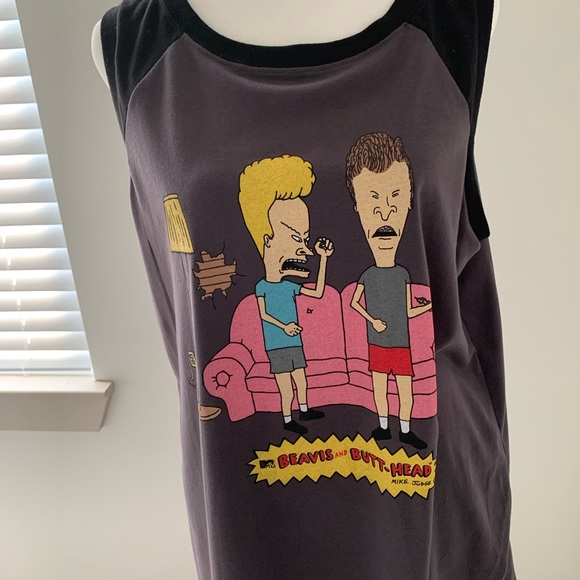 TORRID PLUS SIZE BEAVIS AND BUTTHEAD GRAPHIC MUSCLE TEE SHIRT - Picture 5 of 8